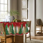 Christmas Tablecloth 90 x 90 Inch Round Christmas Trees Red in 90 x 90 Inch, alternate view 3