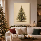 Christmas Tree Canvas Wall Art, Christmas Tree with Star Canvas Prints, alternate view 2