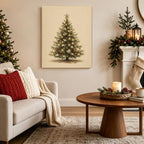 Christmas Tree Canvas Wall Art, Christmas Tree with Star Canvas Prints, alternate view 3