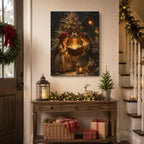 Christmas Tree Canvas Wall Art, Little Girls Reading Book Canvas Prints, alternate view 4