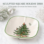 Christmas Tree - Christmas Tree Sculpted Square Dish in Small in Multicolor, alternate view 3