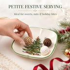 Christmas Tree - Christmas Tree Sculpted Square Dish in Small in Multicolor, alternate view 4