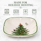 Christmas Tree - Christmas Tree Sculpted Square Dish in Small in Multicolor, alternate view 5