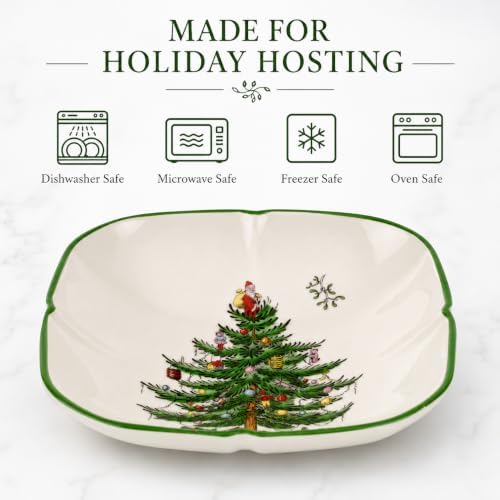 Christmas Tree - Christmas Tree Sculpted Square Dish in Small in Multicolor, alternate view 5