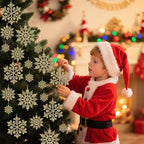 Christmas Tree Decorations Snowflake Ornaments, 36Pcs Glitter Gold Plastic Hanging Snowflakes from Ceiling Snow, alternate