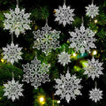 Christmas Tree Decorations Snowflake Ornaments 60Pcs Clear Plastic Hanging Snowflakes from Ceiling Snow Flakes