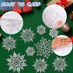 Christmas Tree Decorations Snowflake Ornaments 60Pcs Clear Plastic Hanging Snowflakes from Ceiling Snow Flakes, alternate