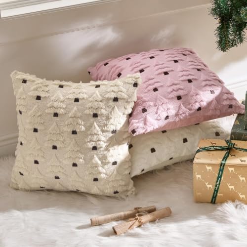 Christmas Tree Decorative Euro Throw Pillow Covers 24x24 Inch Beige in 24x24 Inch in Beige, alternate view 2