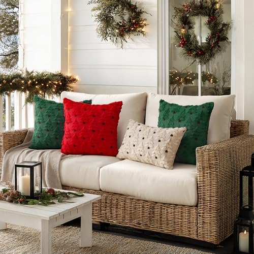 Christmas Tree Decorative Lumbar Pillow Covers 12x20 Inch Dark Green in 12x20 Inch in Dark Green, alternate view 5