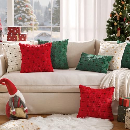 Christmas Tree Decorative Lumbar Pillow Covers 12x20 Inch Dark Green in 12x20 Inch in Dark Green, alternate view 6