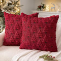 Christmas Tree Decorative Throw Pillow Covers 20x20 Inch Burgundy in 20x20 Inch in Burgundy