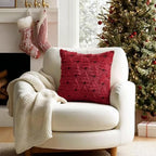 Christmas Tree Decorative Throw Pillow Covers 20x20 Inch Burgundy in 20x20 Inch in Burgundy, alternate view 7