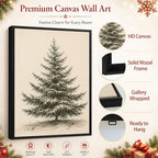 Christmas Tree Framed Wall Art, Vintage Snowy Pine Tree Christmas Pictures, alternate view 5