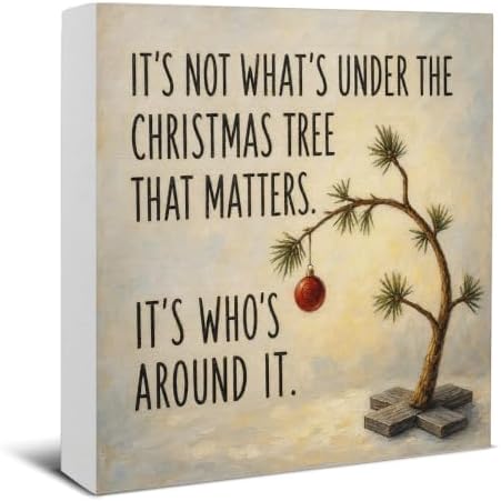 Christmas Tree Home Decor, Inspirational Quotes Christmas Wooden Sign