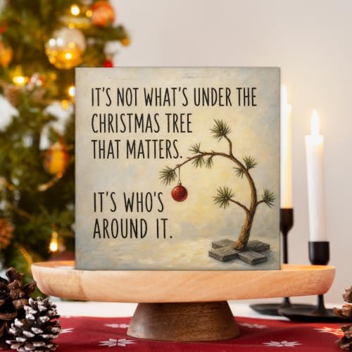 Christmas Tree Home Decor, Inspirational Quotes Christmas Wooden Sign, alternate view 3