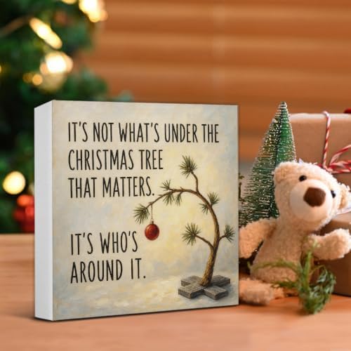 Christmas Tree Home Decor, Inspirational Quotes Christmas Wooden Sign, alternate view 5