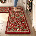 Christmas Tree Kitchen Mats Cushioned Anti Fatigue Kitchen Rugs Set