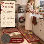Christmas Tree Kitchen Mats Cushioned Anti Fatigue Kitchen Rugs Set, alternate view 3