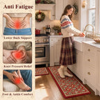 Christmas Tree Kitchen Mats Cushioned Anti Fatigue Kitchen Rugs Set, alternate view 4