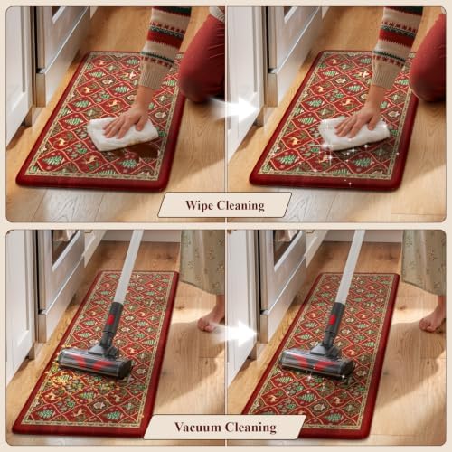 Christmas Tree Kitchen Mats Cushioned Anti Fatigue Kitchen Rugs Set, alternate view 6