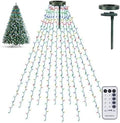 Christmas Tree Lights, 448 LED Christmas Waterfall Tree Topper Lights with 8 Lighting Modes & Remote, 8.2FT X 16