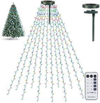 Christmas Tree Lights, 448 LED Christmas Waterfall Tree Topper Lights with 8 Lighting Modes & Remote, 8.2FT X 16