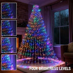 Christmas Tree Lights, 448 LED Christmas Waterfall Tree Topper Lights with 8 Lighting Modes & Remote, 8.2FT X 16, alternate