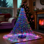 Christmas Tree Lights, 448 LED Christmas Waterfall Tree Topper Lights with 8 Lighting Modes & Remote, 8.2FT X 16, alternate