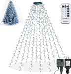 Christmas Tree Lights, 448 LED Waterfall Tree Topper Lights with Remote & 8 Lighting Modes, 8.2FT X 16 Lines