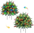Christmas Tree Urn Filler, Battery Operated with Timer, Pre-lit Warm White & Multi-Color Changing LED Lights