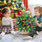 Christmas Tree Urn Filler, Battery Operated with Timer, Pre-lit Warm White & Multi-Color Changing LED Lights, alternate view