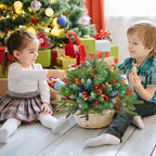 Christmas Tree Urn Filler, Battery Operated with Timer, Pre-lit Warm White & Multi-Color Changing LED Lights, alternate view