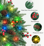 Christmas Tree Urn Filler, Battery Operated with Timer, Pre-lit Warm White & Multi-Color Changing LED Lights, alternate view