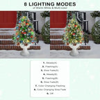 Christmas Tree Urn Filler with Timer, Pre-lit Warm White & Multi-Color Changing LED Lights, Artificial Xmas Tree, alternate