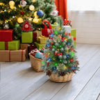 Christmas Tree Urn Filler with Timer, Pre-lit Warm White & Multi-Color Changing LED Lights, Artificial Xmas Tree, alternate