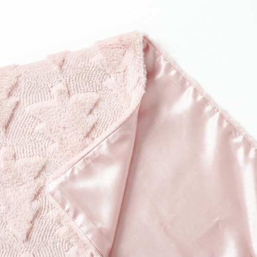 Christmas Trees Pink Soft Plush Faux Fur Jacquard Christmas Table Runner, Holiday Kitchen Dining Table, alternate view 5