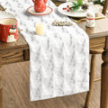 Christmas Trees Soft Plush Faux Fur Jacquard Christmas Table Runner, Holiday Kitchen Dining Table Decoration for