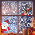 Christmas Window Clings for Glass Windows Santa Reindeer Xmas, 417PCS Snowflake Window Clings Winter Holiday