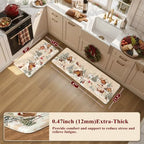 Christmas Winter Snow Cabin Kitchen Mats Cushioned Anti Fatigue, alternate view 2