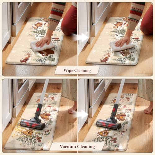 Christmas Winter Snow Cabin Kitchen Mats Cushioned Anti Fatigue, alternate view 5