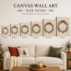 Christmas Wreath Canvas Wall Art, Farmhouse Merry Christmas Canvas Prints, alternate view 6