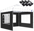 Church Sidewalls for 10x10 Pop Up Canopy, Black(3Pcs Sidewalls Only)
