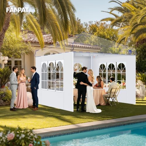 Church Sidewalls for 10x10 Pop Up Canopy, Gray(3Pcs Sidewalls Only), alternate view 2