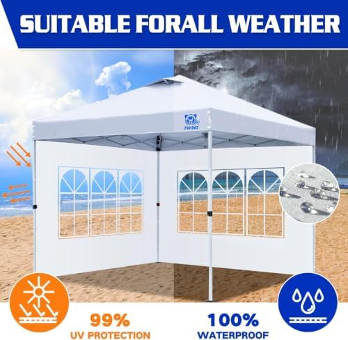 Church Sidewalls for 10x10 Pop Up Canopy, Gray(3Pcs Sidewalls Only), alternate view 6