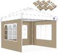 Church Sidewalls for 10x10 Pop Up Canopy, Khaik(3Pcs Sidewalls Only)
