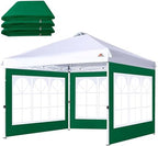 Church Window Sidewall for 10x10 Canopy Frame, 3 Pack Sunwalls Only,(Forest Green)