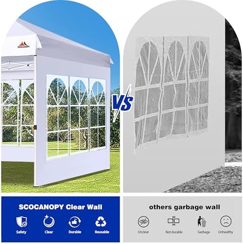 Church Window Sidewall for 10x10 Canopy Frame, 3 Pack Sunwalls Only,(Forest Green), alternate view 6