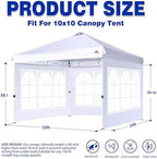 Church Window Sidewall for 10x10 Canopy Frame, 3 Pack Sunwalls Only,(Red) in Red, alternate view 2