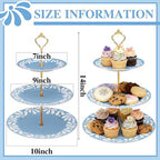 Cielito Lindo 3 Tier Dessert Stand 10", 9", 7", Blue in Blue, alternate view 2