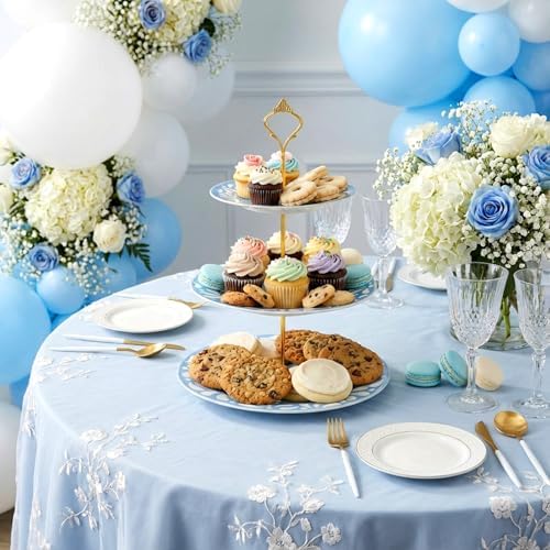 Cielito Lindo 3 Tier Dessert Stand 10", 9", 7", Blue in Blue, alternate view 4